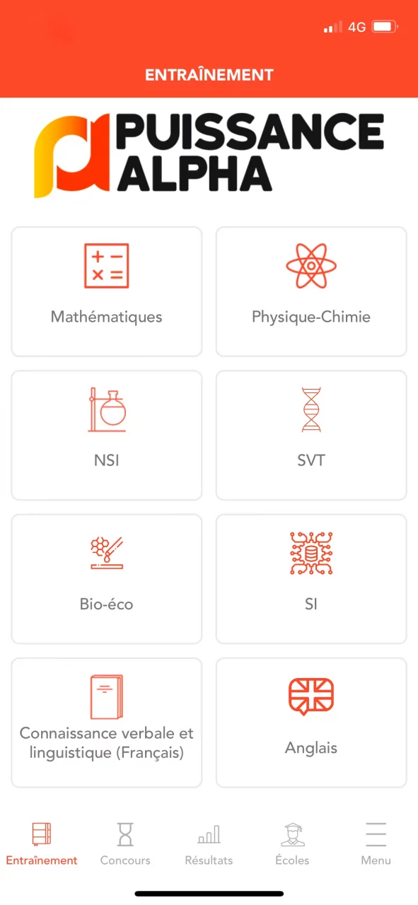 Application d'entraînement Puissance ALPHA